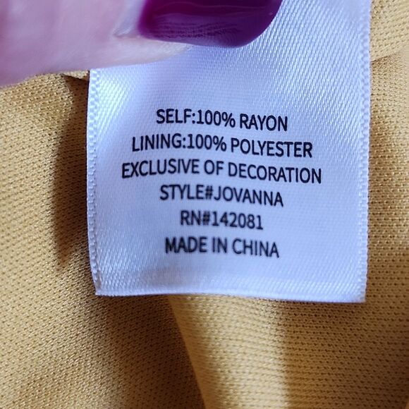 Altar'd State Jovanna Mustard Mini Dress With Tie Belt, Embroidered, L - Picture 8 of 8